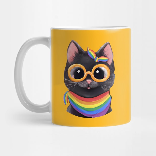 LGBT Pride Shirt, Gay Pride Tee, Cute Pride Shirt, Gay Pride Shirt, Pride Tshirt, Gay Pride Tshirt, pride cat shirt, gay cat shirt, nerd cat shirt, rainbow flag pride, LGBT Pride Tee, Rainbow Pride Tee, rainbow cat shirt by GraviTeeGraphics